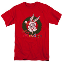Load image into Gallery viewer, Looney Tunes Holiday Bunny Mens T Shirt Red