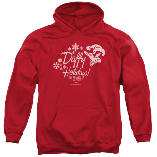 Looney Tunes Daffy Holidays Mens Hoodie Red