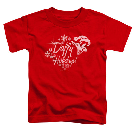 Looney Tunes Daffy Holidays Toddler Kids Youth T Shirt Red