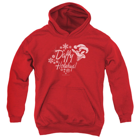 Looney Tunes Daffy Holidays Kids Youth Hoodie Red