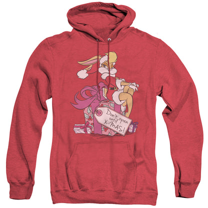 Looney Tunes Lola Present Mens Heather Hoodie Red Officially Licensed