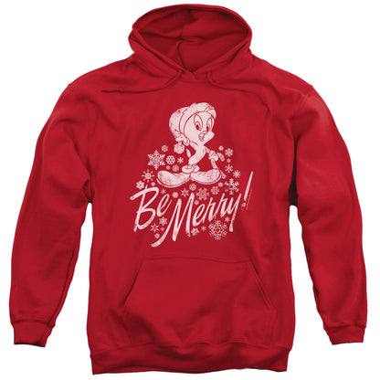 Looney Tunes Merry Tweety Mens Hoodie Red