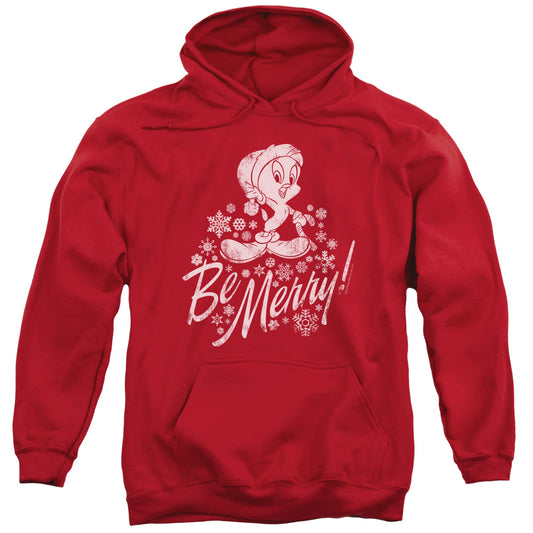 Looney Tunes Merry Tweety Mens Hoodie Red