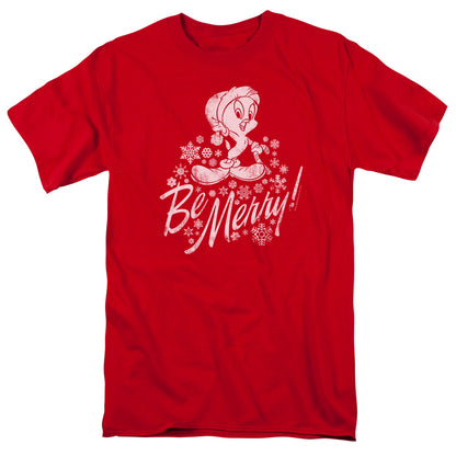 Looney Tunes Merry Tweety Mens T Shirt Red