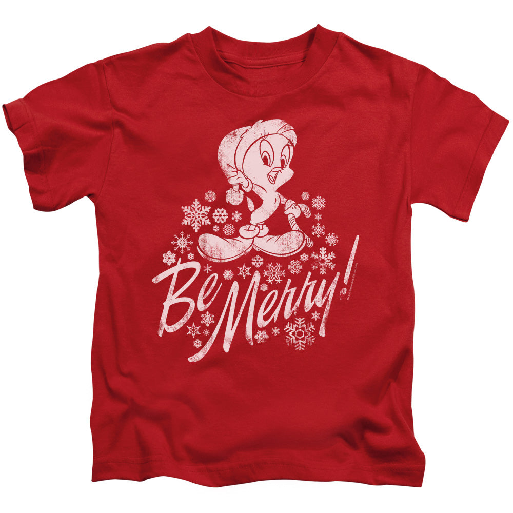 Looney Tunes Merry Tweety Juvenile Kids Youth T Shirt Red