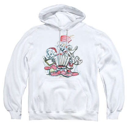 Looney Tunes Holiday Sketch Mens Hoodie White Officially Licensed