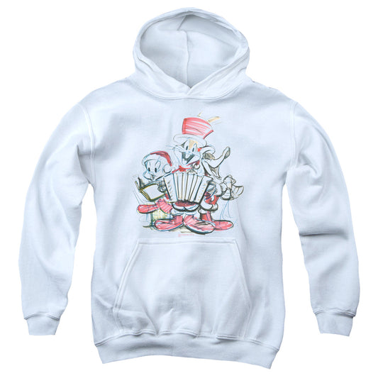 Looney Tunes Holiday Sketch Kids Youth Hoodie White