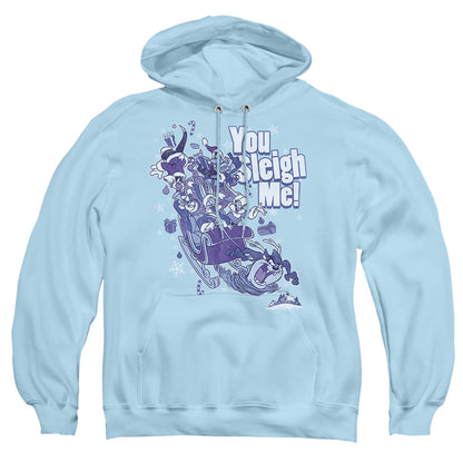 Looney Tunes You Sleigh Me Mens Hoodie Light Blue Officially Licensed