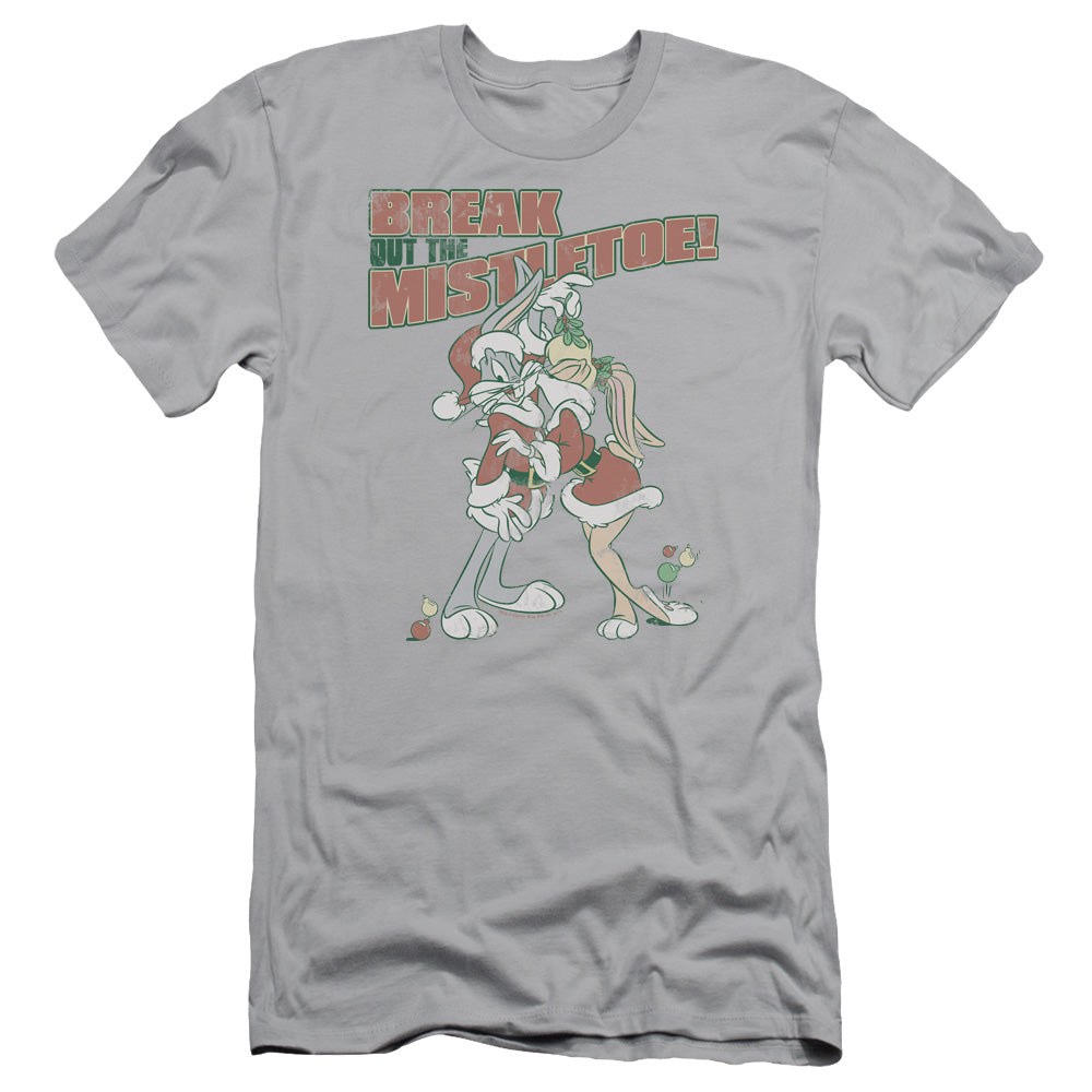 Looney Tunes Mistletoe Slim Fit Mens T Shirt Silver