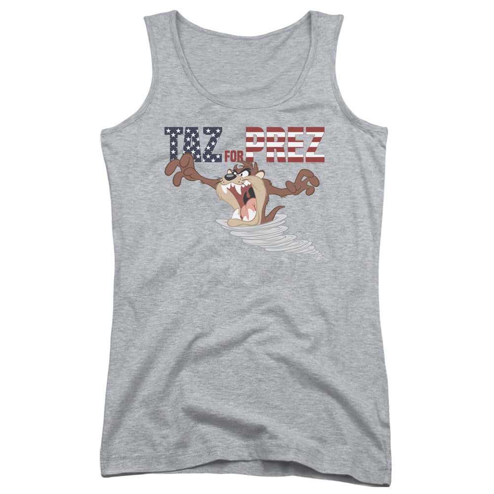 Looney Tunes Taz for Prez 3 Womens Tank Top Shirt Athletic Heather