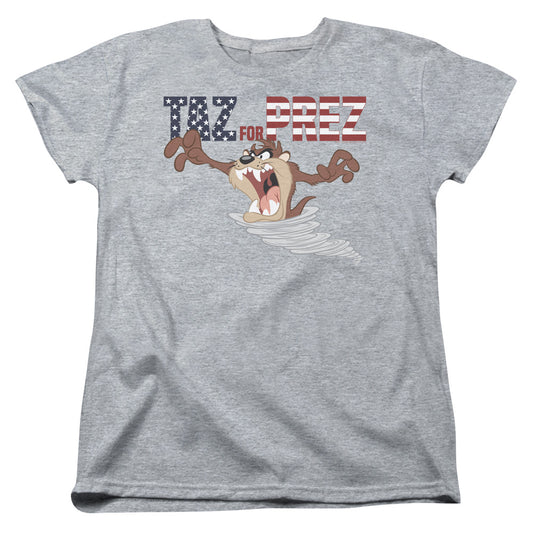 Looney Tunes Taz for Prez 3 Womens T Shirt Athletic Heather