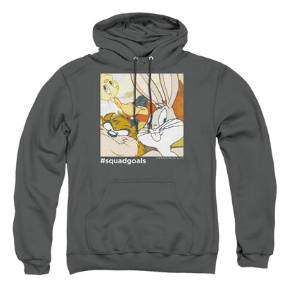 Looney Tunes Squad Goals Mens Hoodie Charcoal Officially Licensed