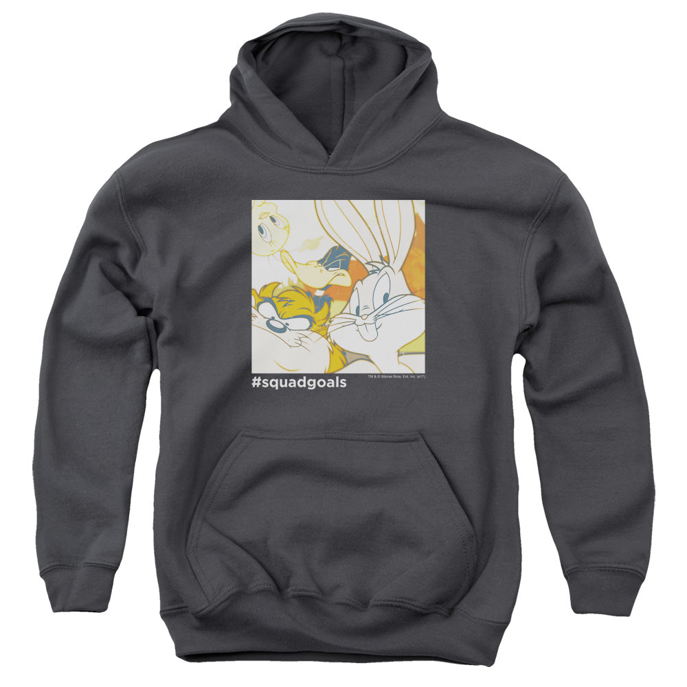 Looney Tunes Squad Goals Kids Youth Hoodie Charcoal