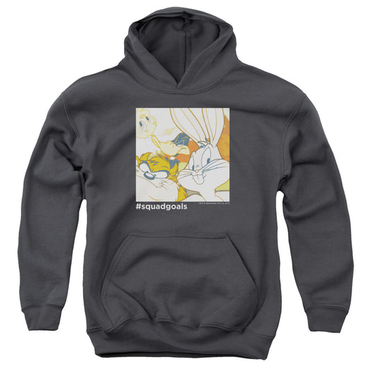 Looney Tunes Squad Goals Kids Youth Hoodie Charcoal