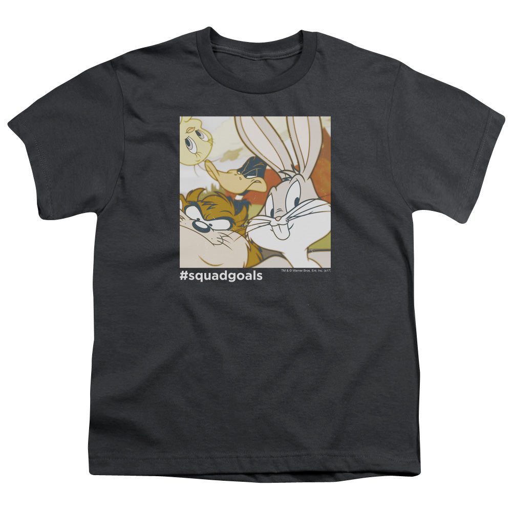 Looney Tunes Squad Goals Kids Youth T Shirt Charcoal
