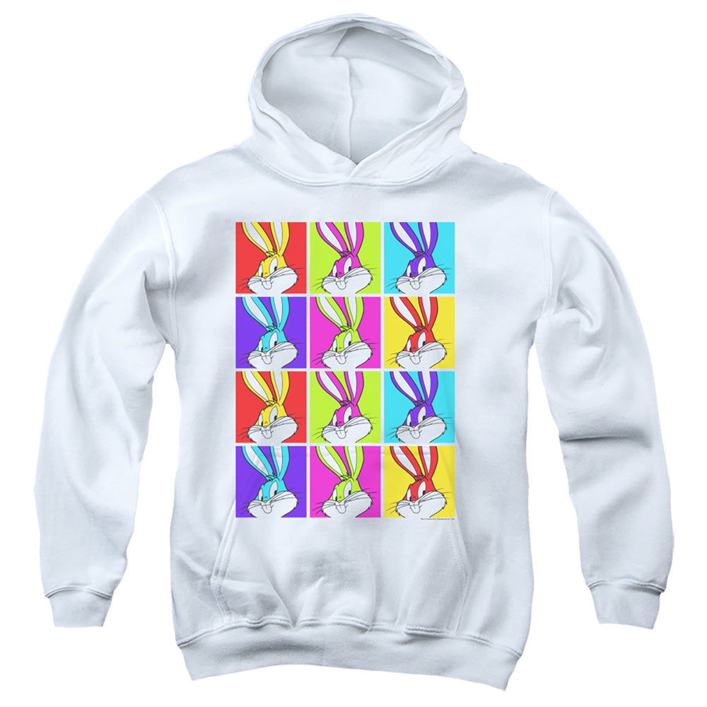 Looney Tunes Bugs Tiles Kids Youth Hoodie White