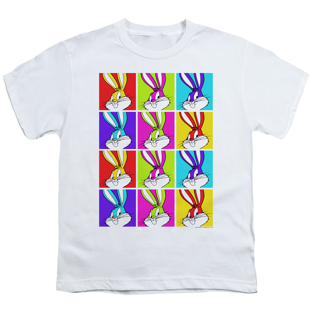 Looney Tunes Bugs Tiles Kids Youth T Shirt White