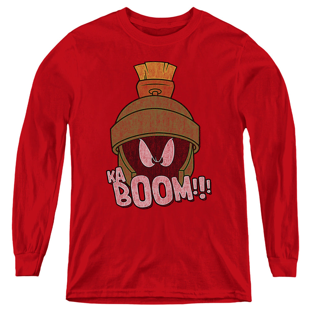 Looney Tunes Kaboom Long Sleeve Kids Youth T Shirt Red