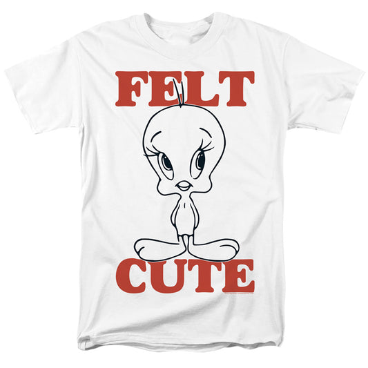 Looney Tunes Felt Cute Mens T Shirt White