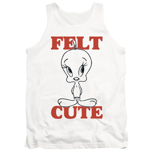 Looney Tunes Felt Cute Mens Tank Top Shirt White