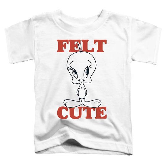 Looney Tunes Felt Cute Toddler Kids Youth T Shirt White