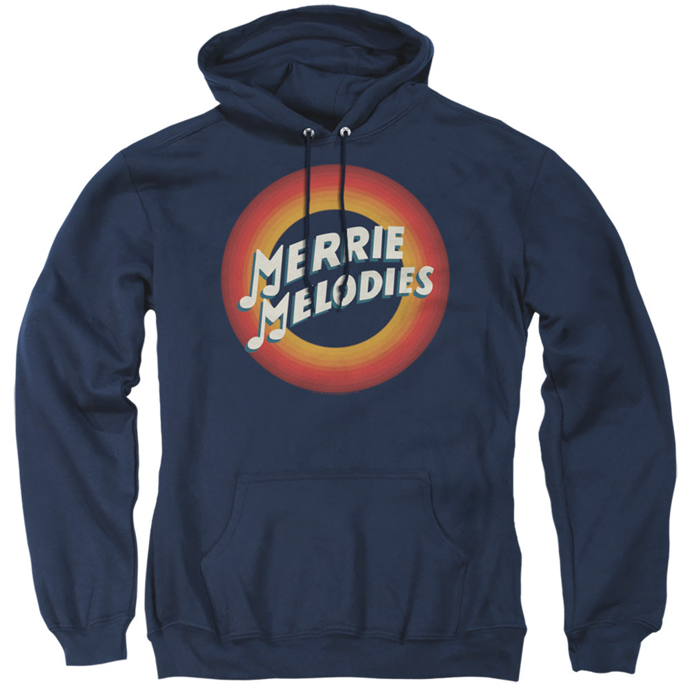 Looney Tunes Merrie Logo Mens Hoodie Navy Blue