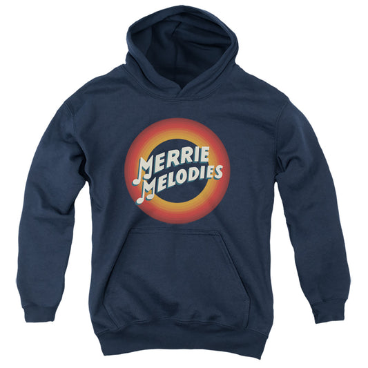 Looney Tunes Merrie Logo Kids Youth Hoodie Navy Blue