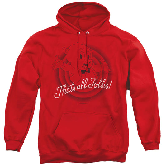 Looney Tunes Thats All Folks Mens Hoodie Red
