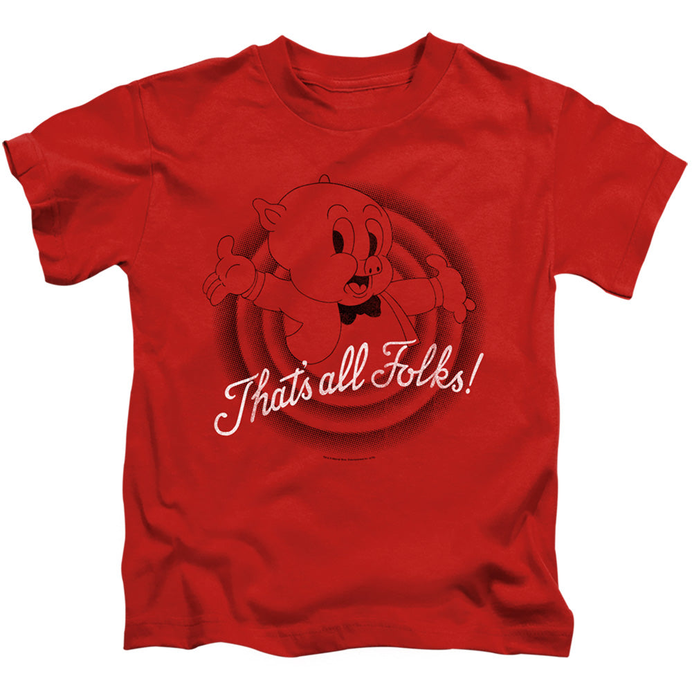 Looney Tunes Thats All Folks Juvenile Kids Youth T Shirt Red