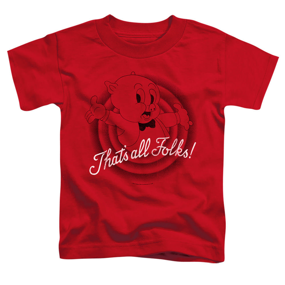 Looney Tunes Thats All Folks Toddler Kids Youth T Shirt Red