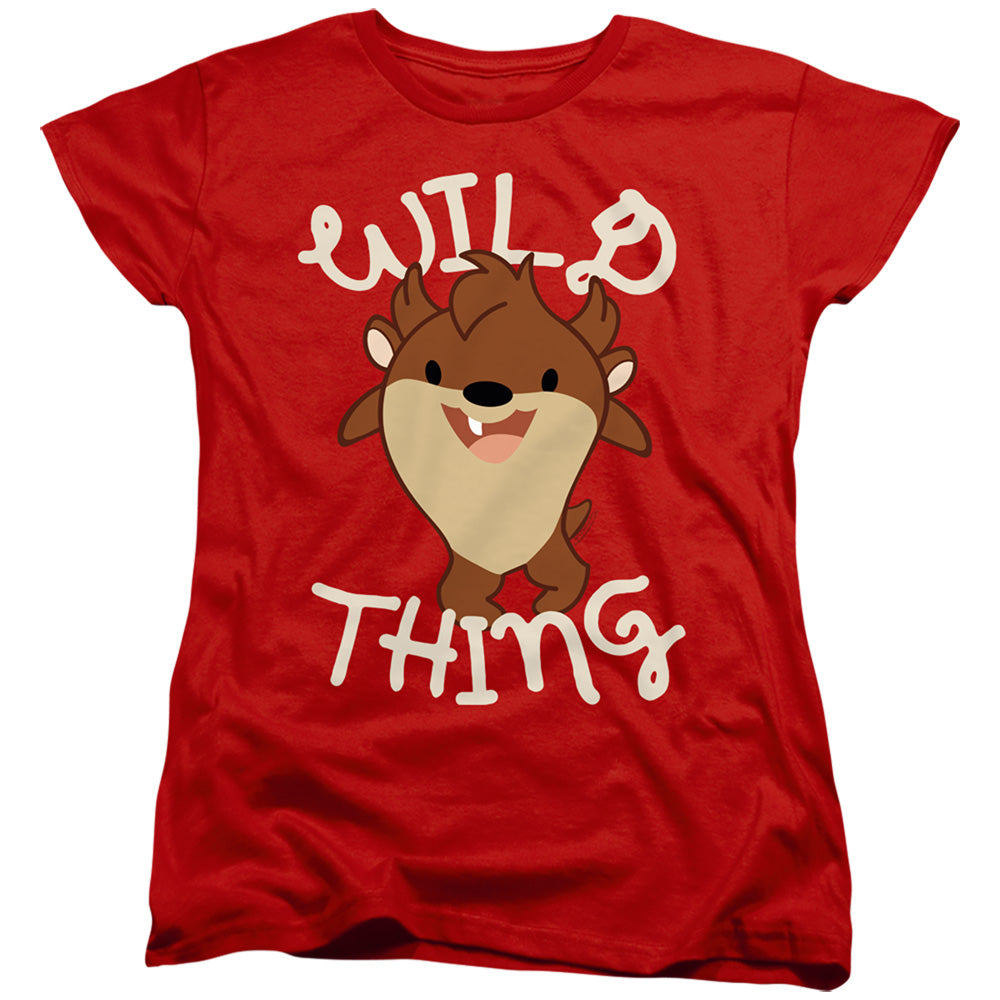 Looney Tunes Wild Thing Kid Womens T Shirt Red