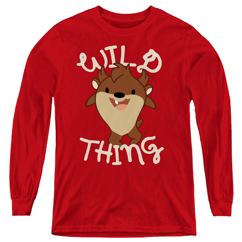 Looney Tunes Wild Thing Kid Long Sleeve Kids Youth T Shirt Red