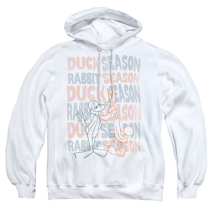 Looney Tunes Duck Season Rabbit Season Mens Hoodie White Officially Licensed