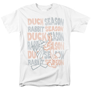 Looney Tunes Duck Season Rabbit Season Mens T Shirt White