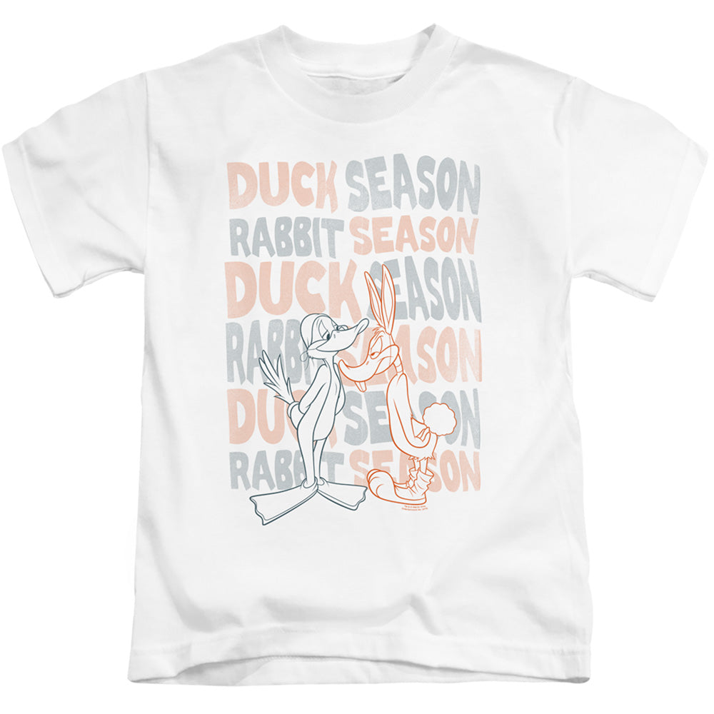 Looney Tunes Duck Season Rabbit Season Juvenile Kids Youth T Shirt White