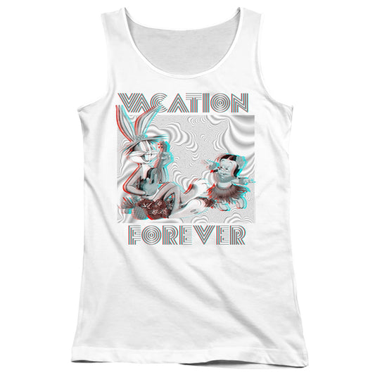 Looney Tunes Vacation Forever Womens Tank Top Shirt White