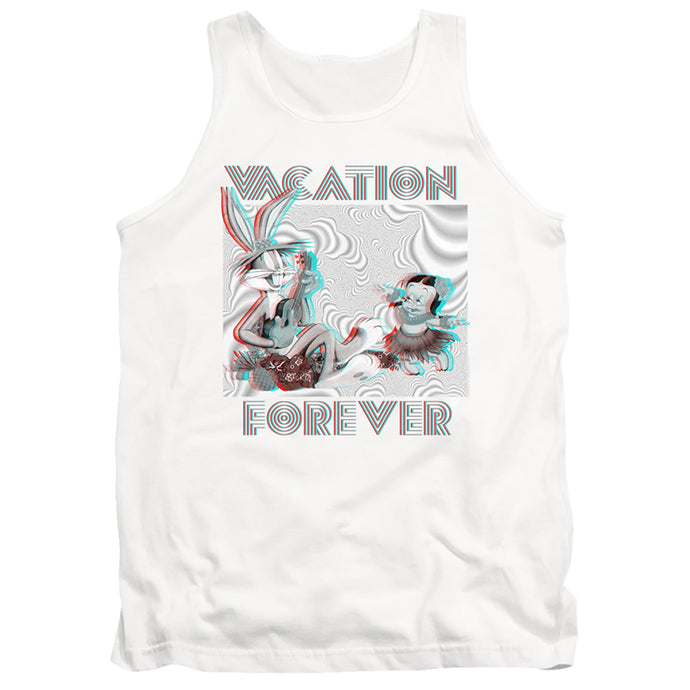 Looney Tunes Vacation Forever Mens Tank Top Shirt White
