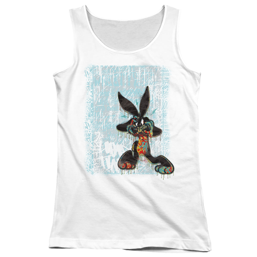 Looney Tunes Graffiti Rabbit Womens Tank Top Shirt White