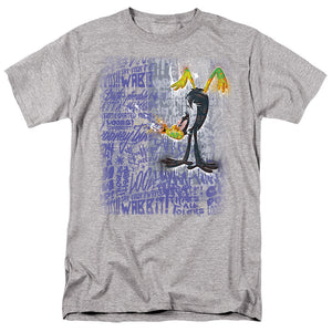 Looney Tunes Graffiti Duck Mens T Shirt Athletic Heather