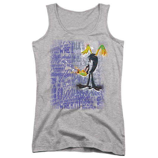 Looney Tunes Graffiti Duck Womens Tank Top Shirt Athletic Heather