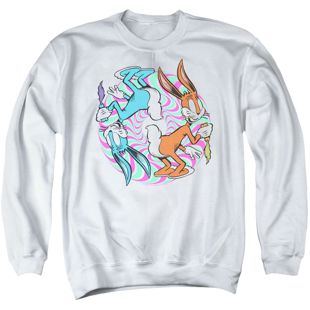 Looney Tunes Wacky Wabbit Mens Crewneck Sweatshirt White