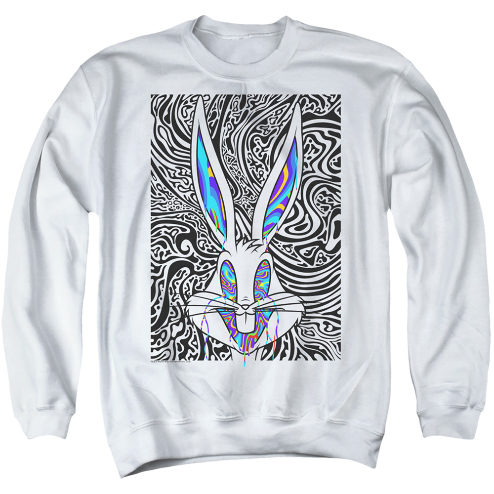 Looney Tunes Wild Bugs Mens Crewneck Sweatshirt White