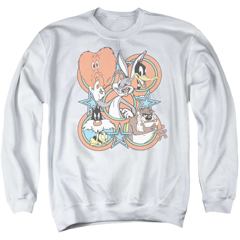 Looney Tunes Screen Stars Mens Crewneck Sweatshirt White