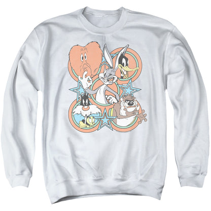 Looney Tunes Screen Stars Mens Crewneck Sweatshirt White