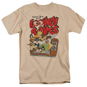 Looney Tunes Saturday Mornings Mens T Shirt Sand