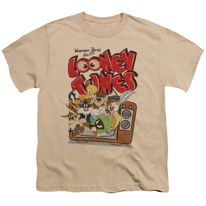 Looney Tunes Saturday Mornings Kids Youth T Shirt Sand