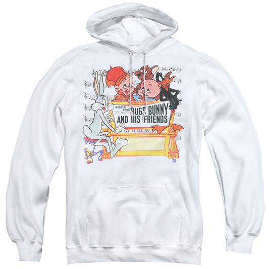 Looney Tunes Bugs and Friends Mens Hoodie White