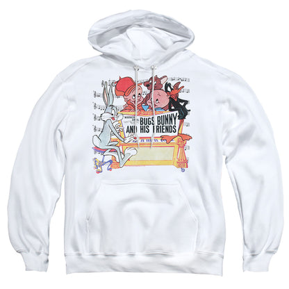 Looney Tunes Bugs And Friends Mens Hoodie White Officially Licensed