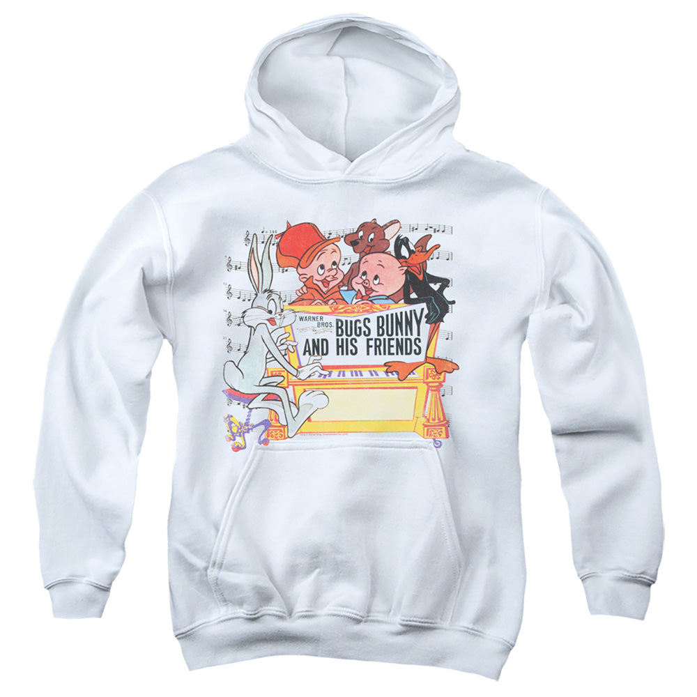 Looney Tunes Bugs and Friends Kids Youth Hoodie White