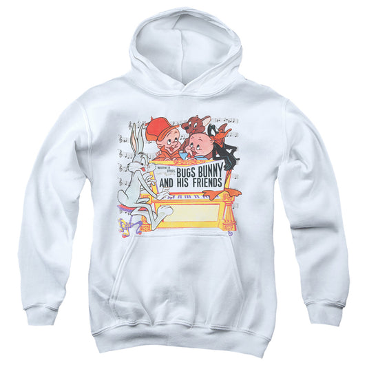 Looney Tunes Bugs and Friends Kids Youth Hoodie White